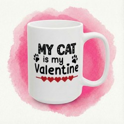 Kubek „My Cat is my Valentine” - walentynkowa miłość z kocimi łapkami