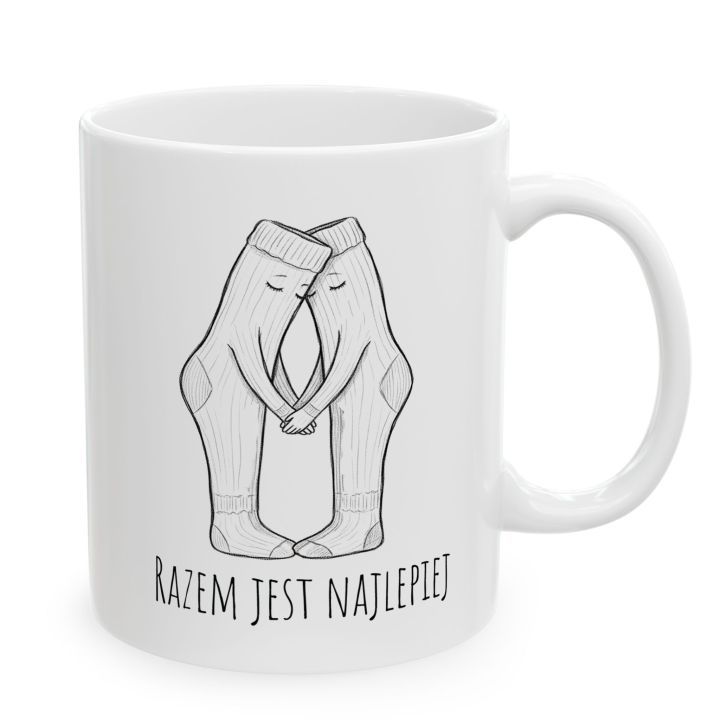 Kubek dla pary – skarpetki „RAZEM JEST NAJLEPIEJ”