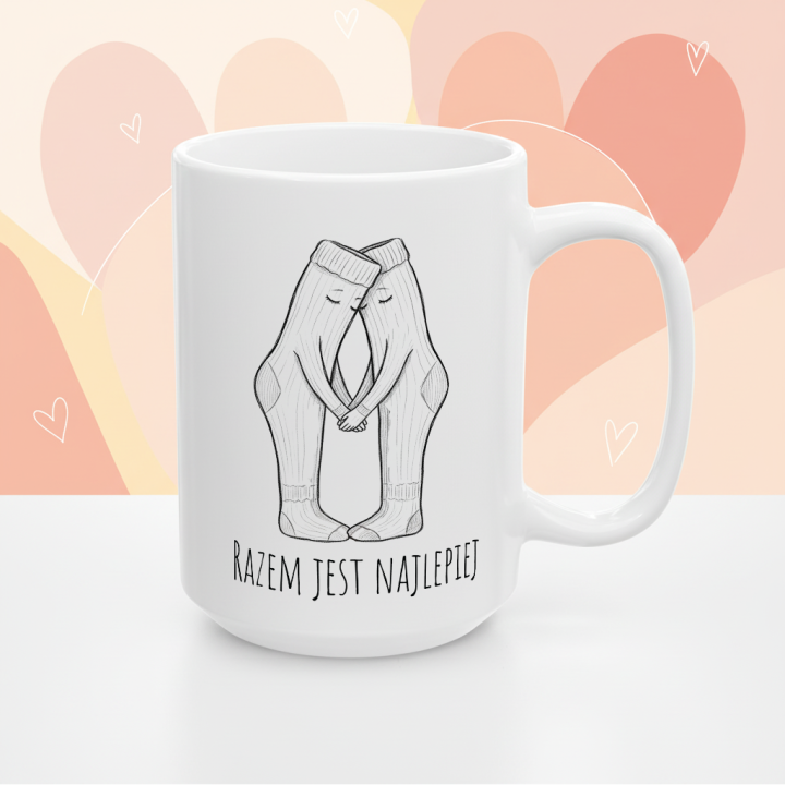 Kubek dla pary – skarpetki „RAZEM JEST NAJLEPIEJ”