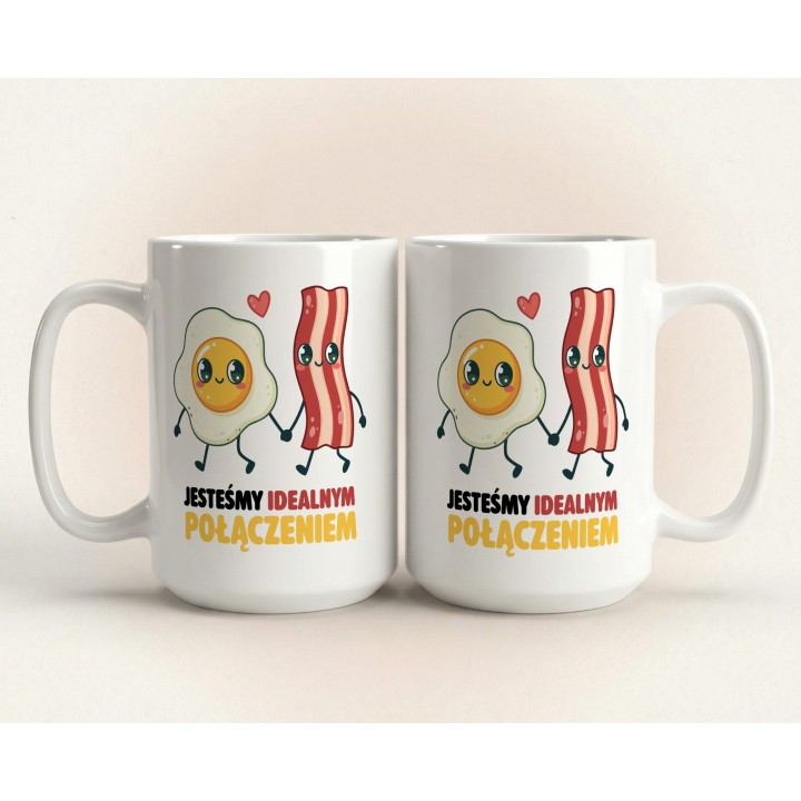 Kubek „Jesteśmy idealnym połączeniem” – jajko i bekon, śmieszny prezent dla par