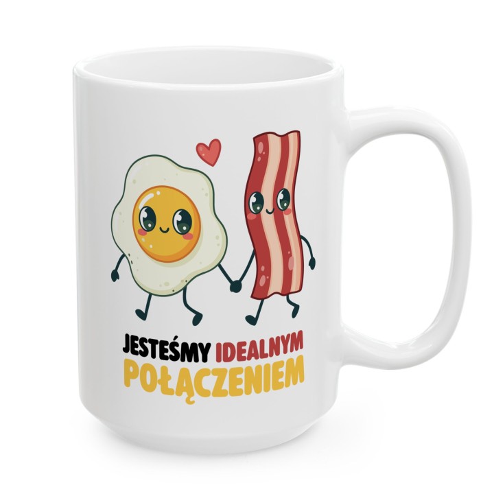 Kubek „Jesteśmy idealnym połączeniem” – jajko i bekon, śmieszny prezent dla par
