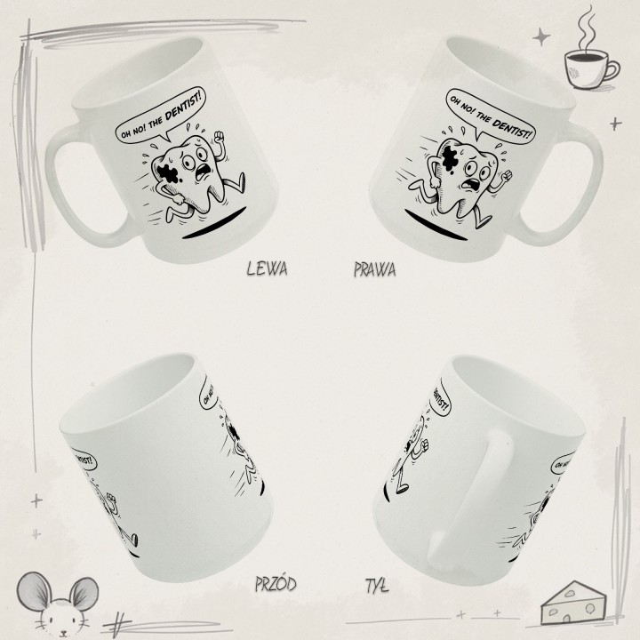 Kubek dla dentysty „OH NO! THE DENTIST!” – śmieszny prezent do gabinetu stomatologicznego