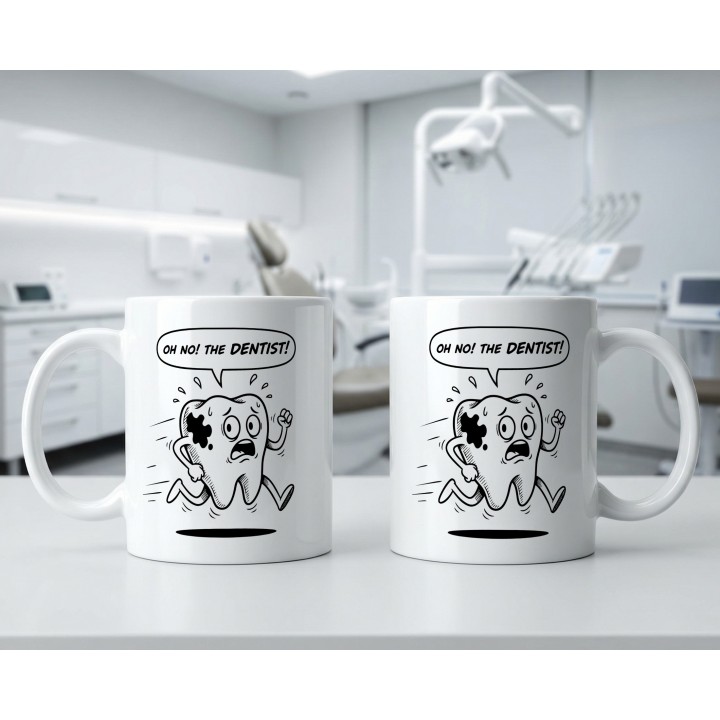 Kubek dla dentysty „OH NO! THE DENTIST!” – śmieszny prezent do gabinetu stomatologicznego