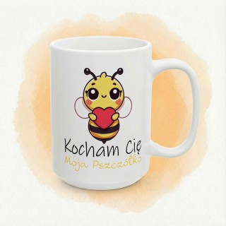 Kubek z nadrukiem pszczółki „Kocham Cię Moja Pszczółko” – słodki prezent dla par