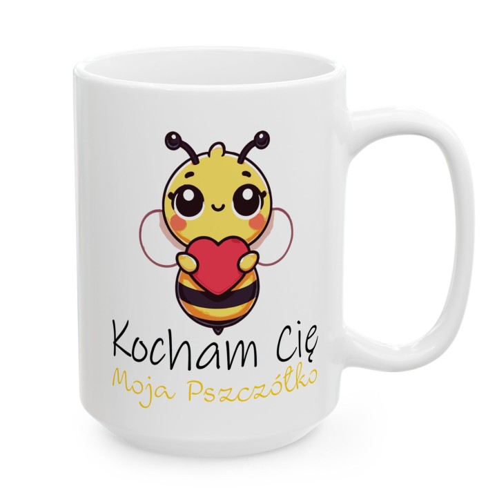 Kubek z nadrukiem pszczółki „Kocham Cię Moja Pszczółko” – słodki prezent dla par