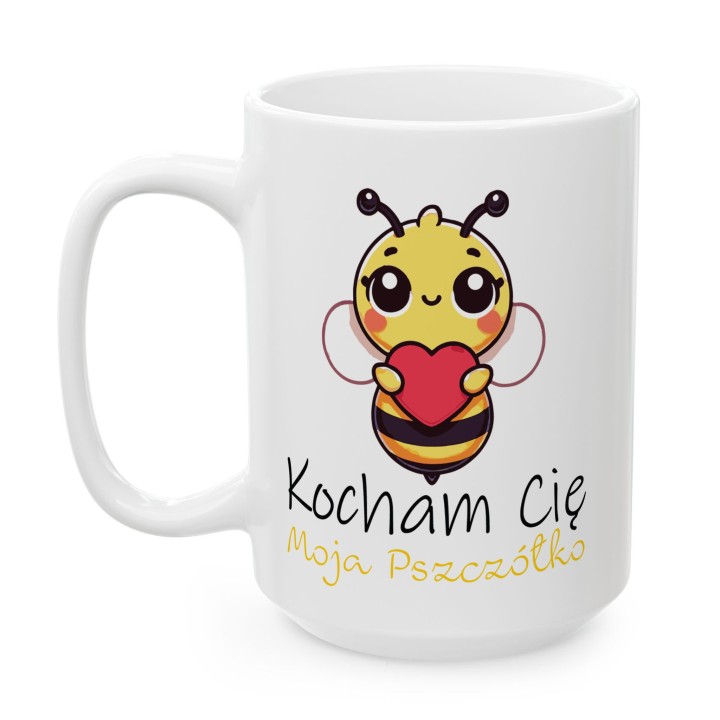 Kubek z nadrukiem pszczółki „Kocham Cię Moja Pszczółko” – słodki prezent dla par