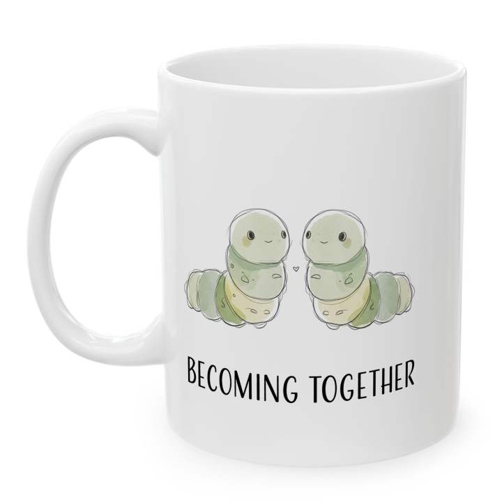 Kubek z nadrukiem „BECOMING TOGETHER” – gąsienice