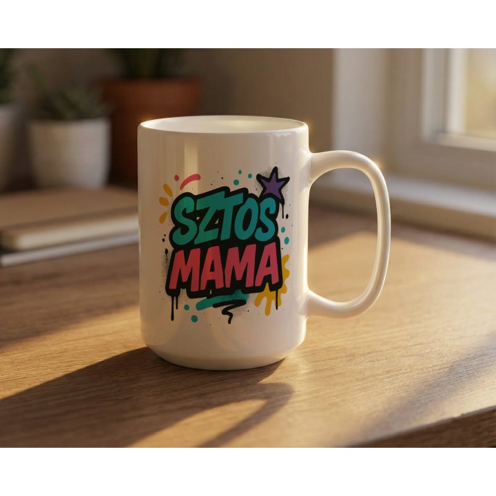 Kubek „Sztos Mama” – kubek dla mamy z napisem graffiti