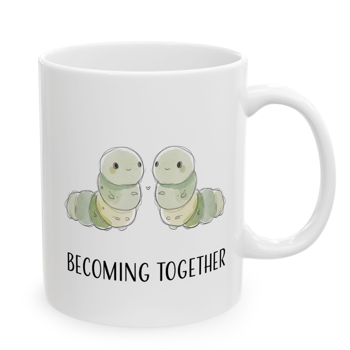 Kubek z nadrukiem „BECOMING TOGETHER” – gąsienice