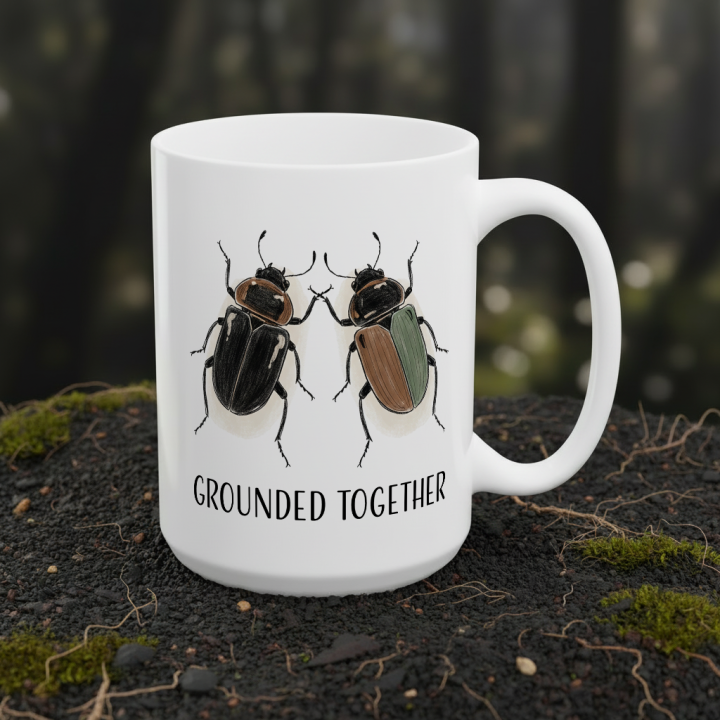 Kubek „GROUNDED TOGETHER” – chrząszcze dla pary