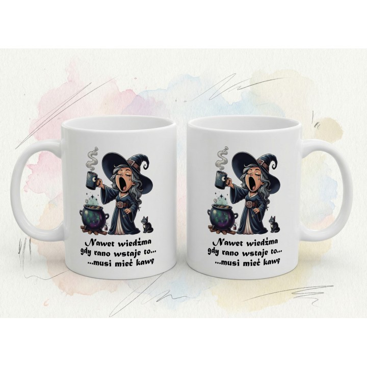 Kubek „Nawet wiedźma… musi mieć kawę” – śmieszny