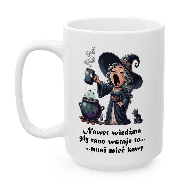 Kubek „Nawet wiedźma… musi mieć kawę” – śmieszny