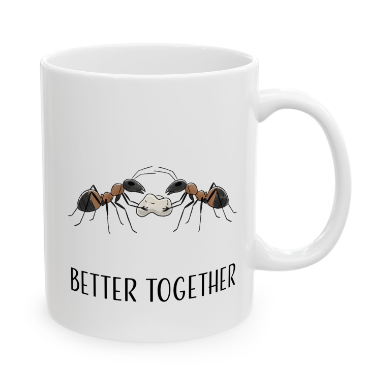 Kubek z nadrukiem „BETTER TOGETHER” – mrówki o bliskości