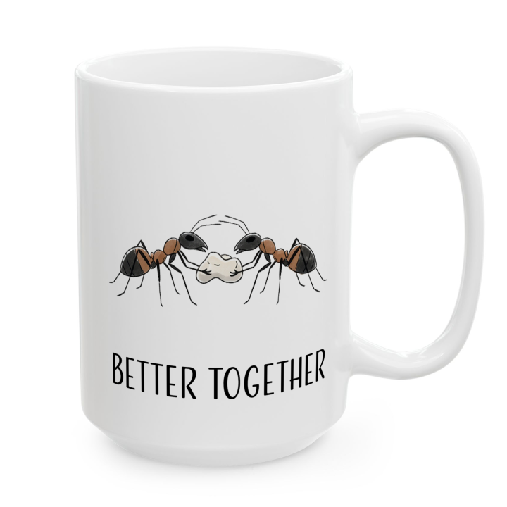 Kubek z nadrukiem „BETTER TOGETHER” – mrówki o bliskości