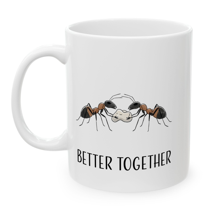 Kubek z nadrukiem „BETTER TOGETHER” – mrówki o bliskości