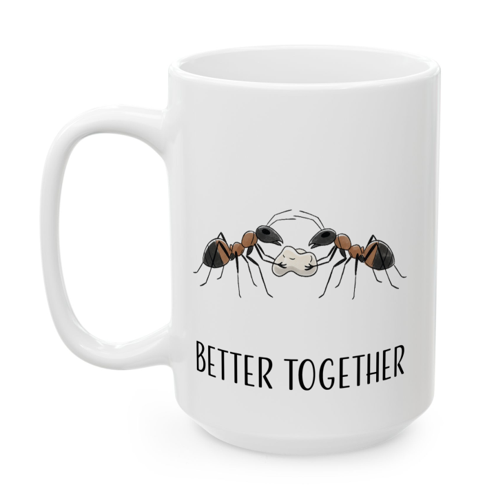 Kubek z nadrukiem „BETTER TOGETHER” – mrówki o bliskości
