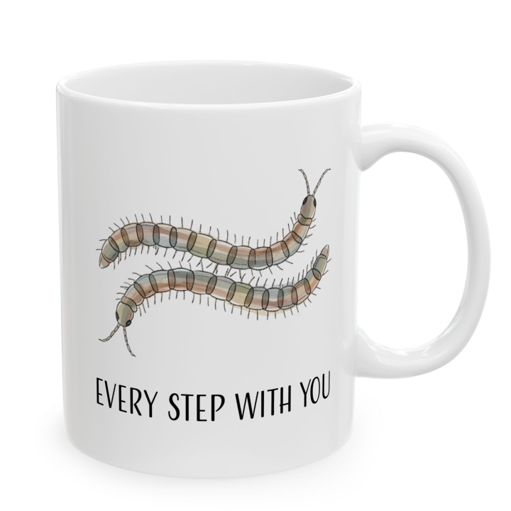 Kubek „EVERY STEP WITH YOU” – stonogi, romantyczny żart