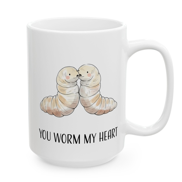 Kubek „YOU WORM MY HEART” – miłosna gra słów