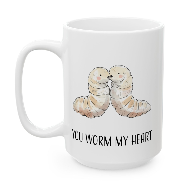 Kubek „YOU WORM MY HEART” – miłosna gra słów