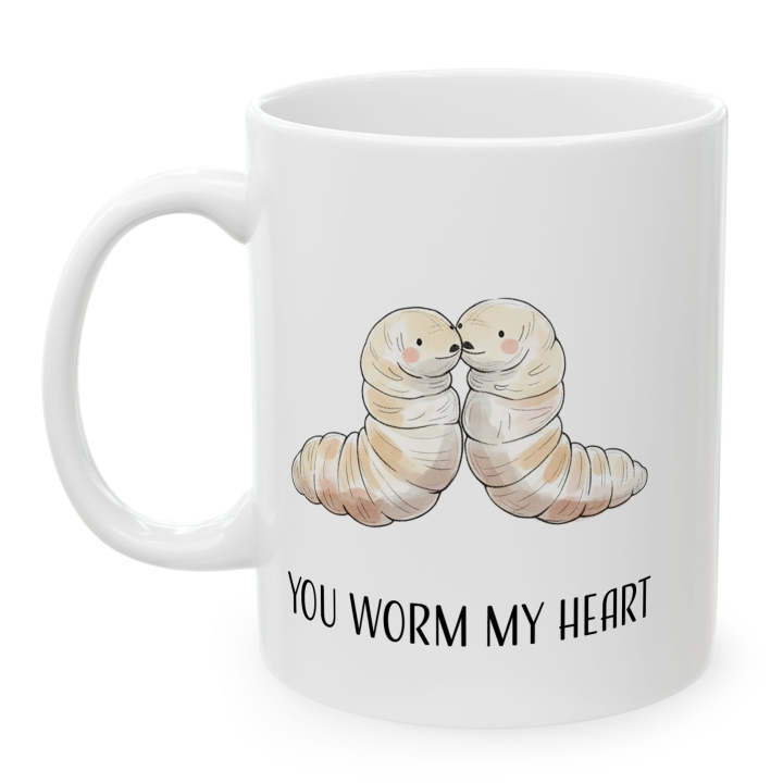 Kubek „YOU WORM MY HEART” – miłosna gra słów