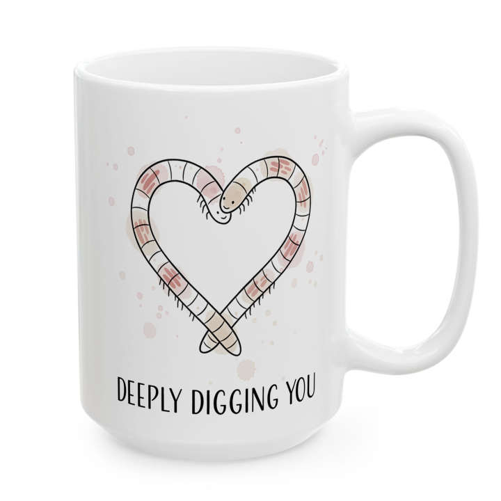 Kubek „DEEPLY DIGGING YOU” – robak serce, miłość