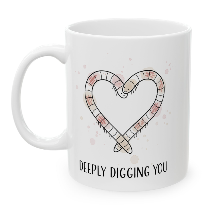Kubek „DEEPLY DIGGING YOU” – robak serce, miłość