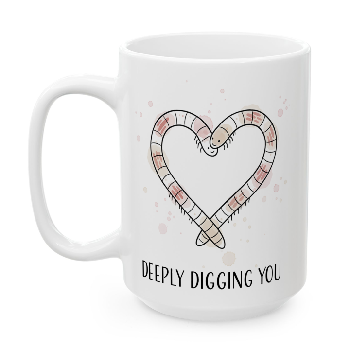 Kubek „DEEPLY DIGGING YOU” – robak serce, miłość