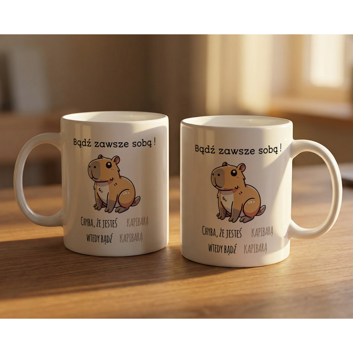 Kubek kapibara „Bądź zawsze sobą” – śmieszny