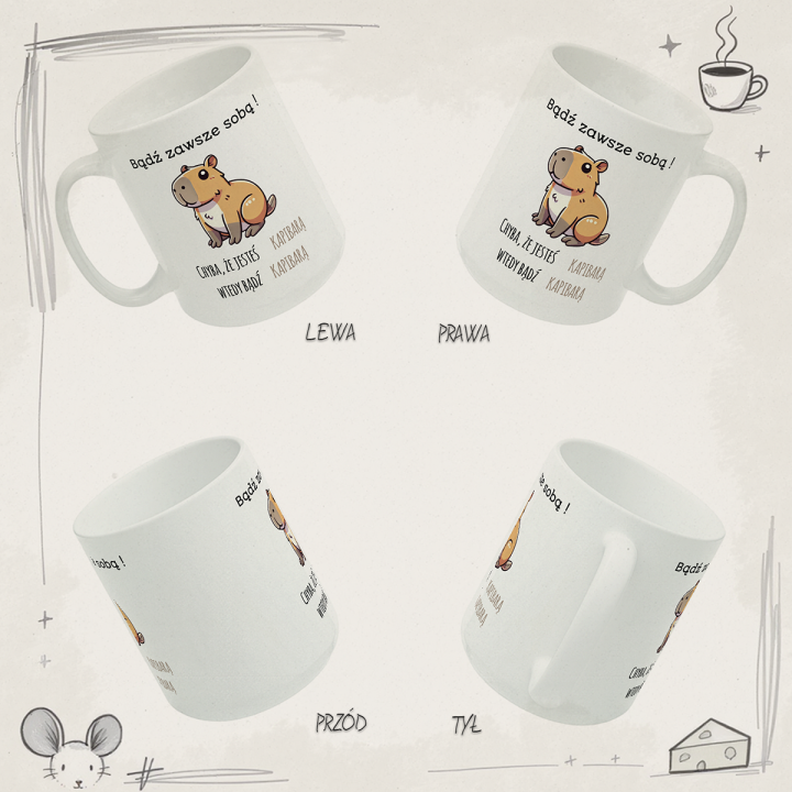 Kubek kapibara „Bądź zawsze sobą” – śmieszny