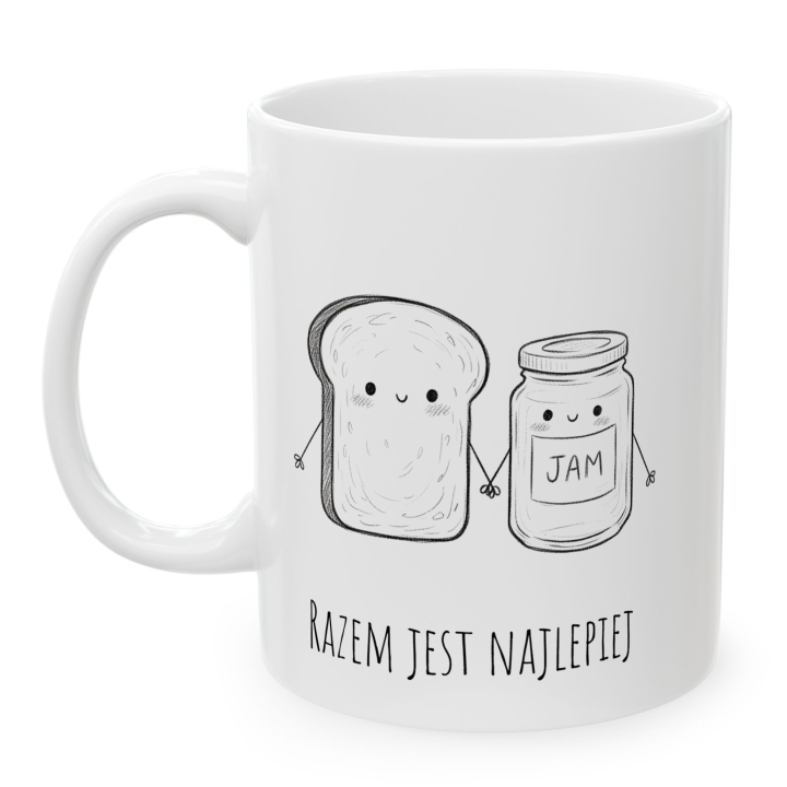 Kubek z nadrukiem dla pary – „RAZEM JEST NAJLEPIEJ”