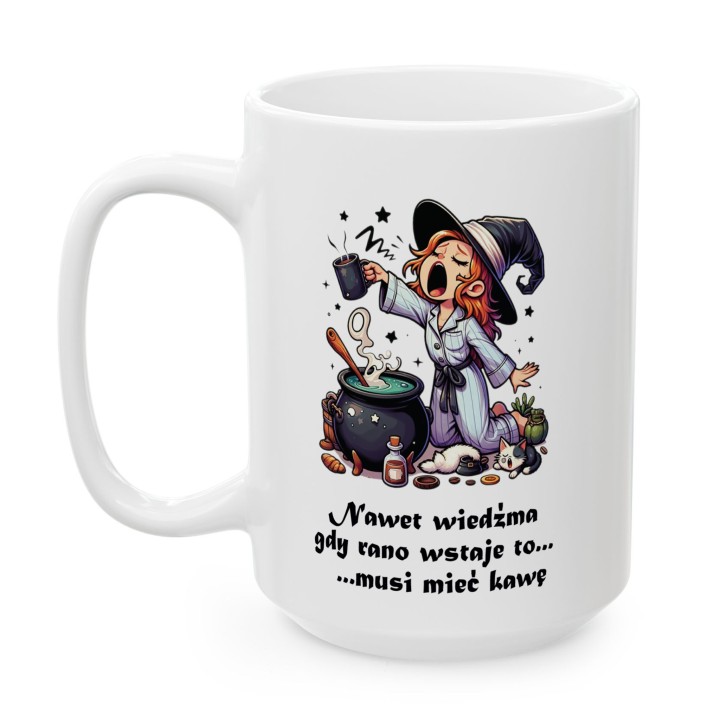 Kubek „Nawet wiedźma… musi mieć kawę” – poranny humor