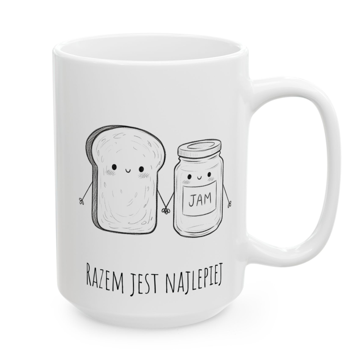 Kubek z nadrukiem dla pary – „RAZEM JEST NAJLEPIEJ”