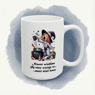 Kubek „Nawet wiedźma… musi mieć kawę” – poranny humor