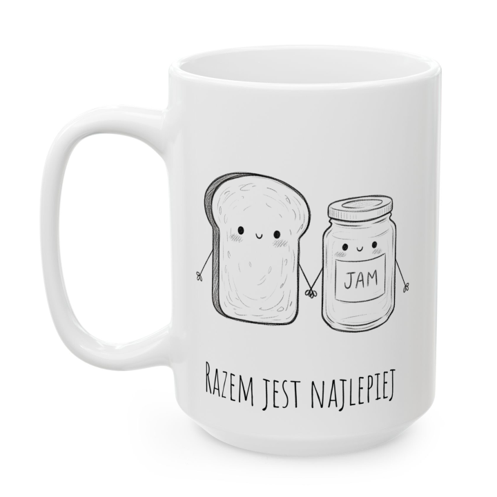 Kubek z nadrukiem dla pary – „RAZEM JEST NAJLEPIEJ”