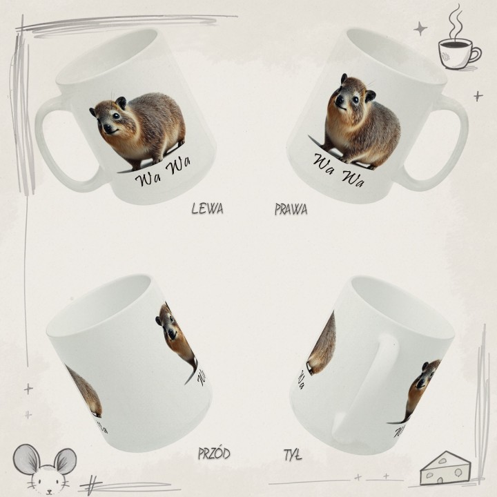 Kubek z góralkiem skalnym „Wa Wa” – zwierzaki Hyrax