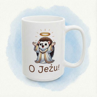 Kubek „O Jeżu!” z jeżem aniołkiem – gra słów