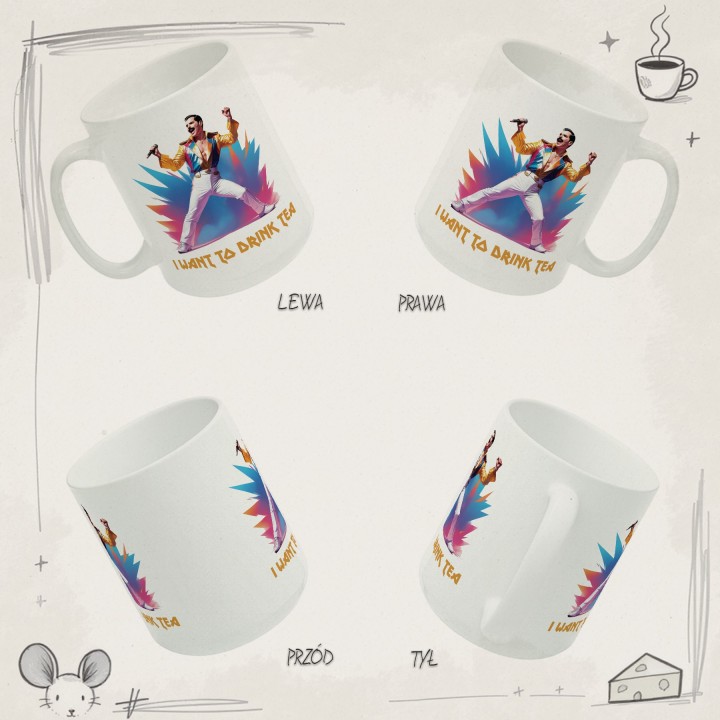 Kubek „I WANT TO DRINK TEA” – rockowy humor