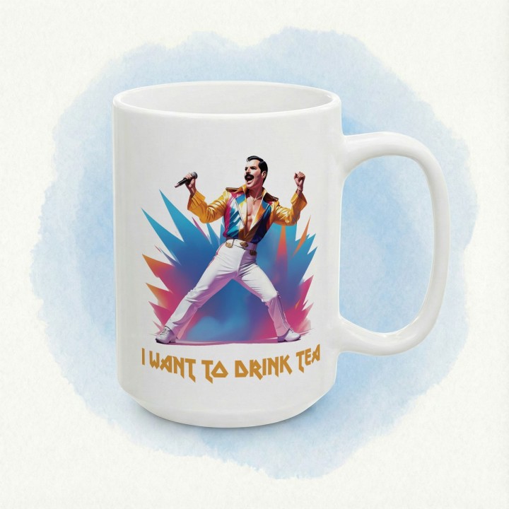 Kubek „I WANT TO DRINK TEA” – rockowy humor