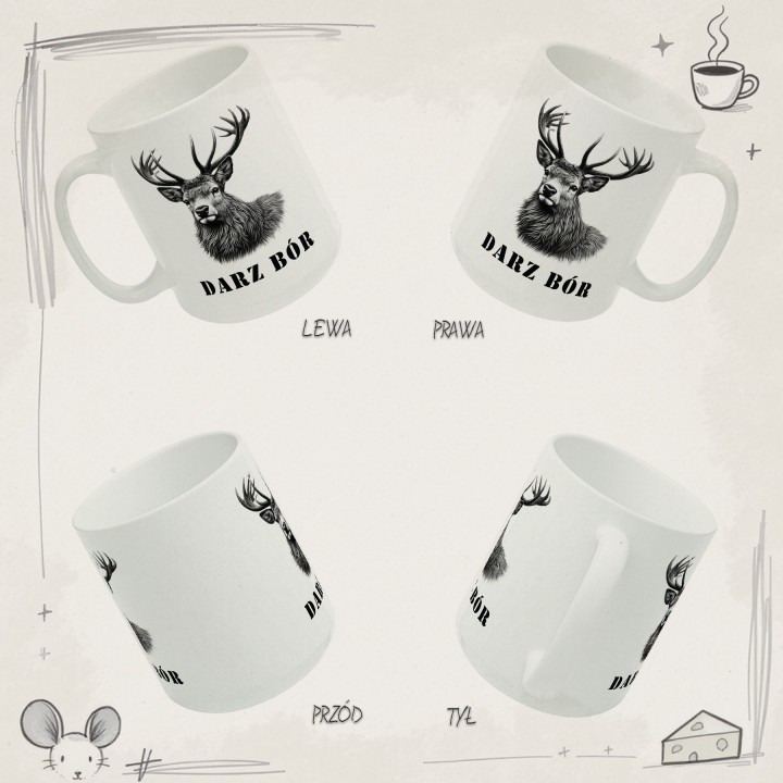 Kubek „Darz Bór” z jeleniem - klasyczny motyw