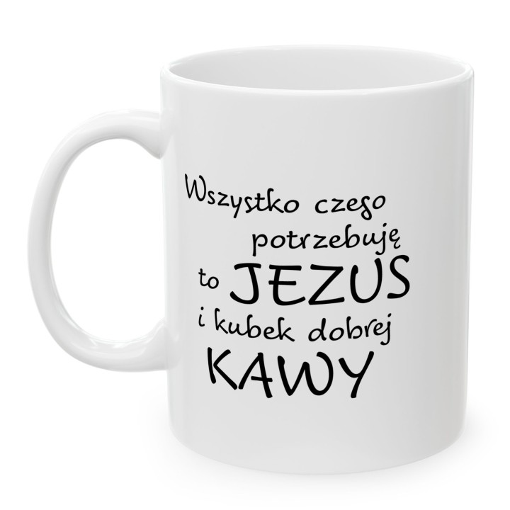 Kubek z napisem o Jezusie i kawie – dla wierzących
