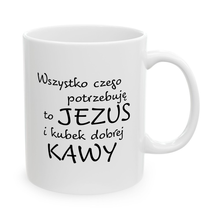 Kubek z napisem o Jezusie i kawie – dla wierzących