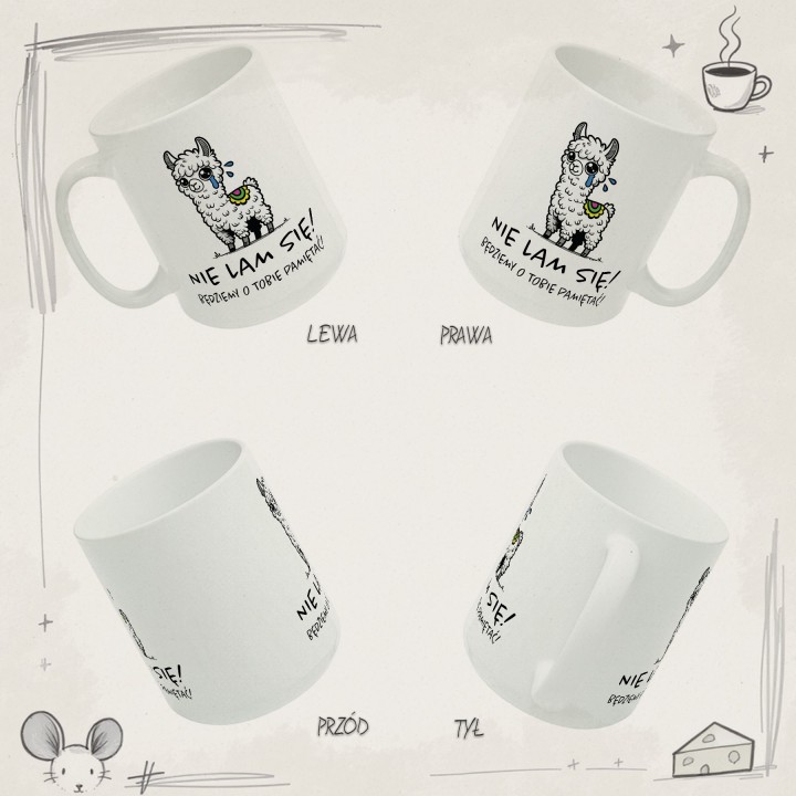 Kubek „Nie lam się!” – lama i gra słów na pożegnanie z pracy