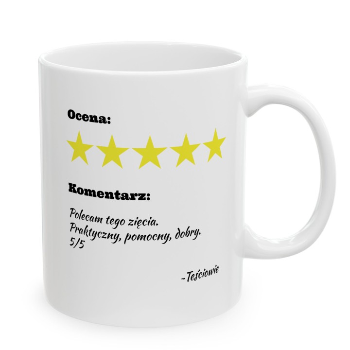 Kubek dla Zięcia – „Recenzja od Teściów” | Śmieszny Prezent