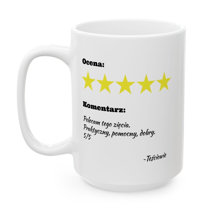 Kubek dla Zięcia – „Recenzja od Teściów” | Śmieszny Prezent