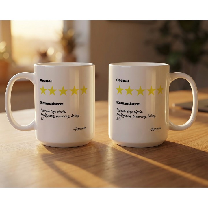 Kubek dla Zięcia – „Recenzja od Teściów” | Śmieszny Prezent