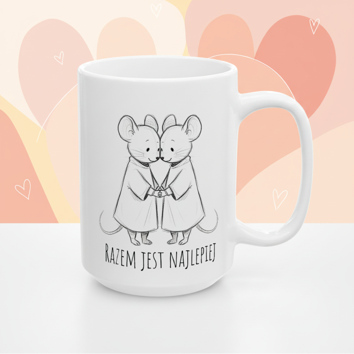Kubek „RAZEM JEST NAJLEPIEJ” – myszki w duecie