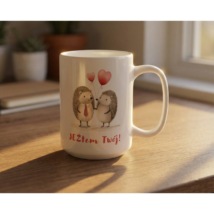 Kubek „JEŻtem Twój!” – romantyczne jeże dla pary