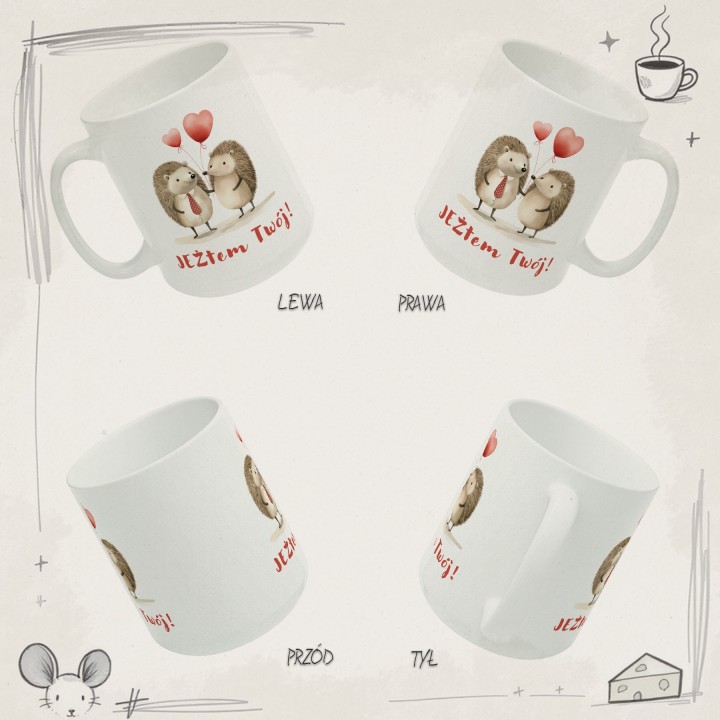 Kubek „JEŻtem Twój!” – romantyczne jeże dla pary