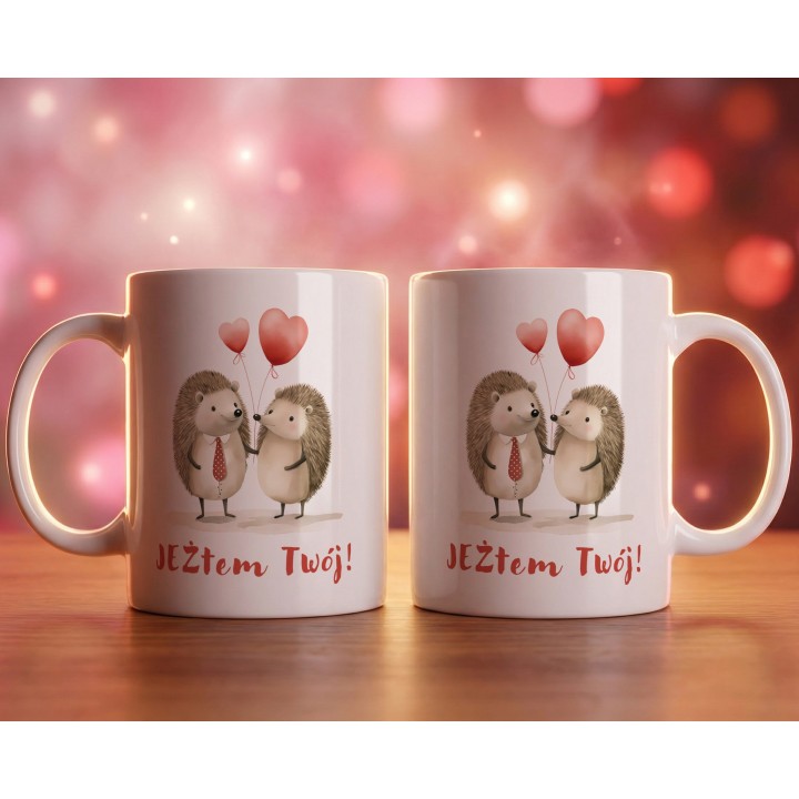 Kubek „JEŻtem Twój!” – romantyczne jeże dla pary