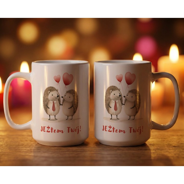 Kubek „JEŻtem Twój!” – romantyczne jeże dla pary